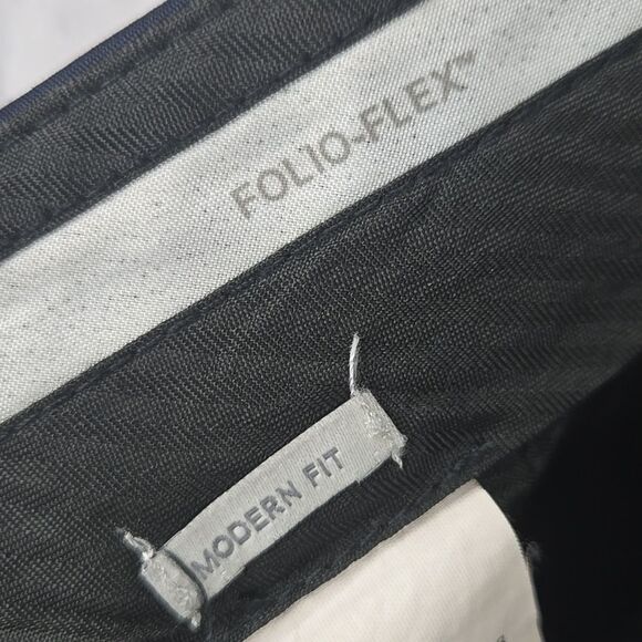 Perry Ellis Portfolio 40x30 Men Modern-Fit Performance Stretch Dress Pants Navy - Picture 7 of 12